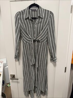 Mint Velvet Striped Tie-Front Shirt Dress